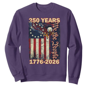 250th Anniversary USA Patriotic Sweatshirt 250 Years We The People Vintage Bald Eagle TS11 Purple Print Your Wear