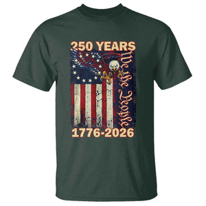 250th Anniversary USA Patriotic T Shirt 250 Years We The People Vintage Bald Eagle TS11 Dark Forest Green Print Your Wear
