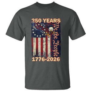 250th Anniversary USA Patriotic T Shirt 250 Years We The People Vintage Bald Eagle TS11 Dark Heather Print Your Wear