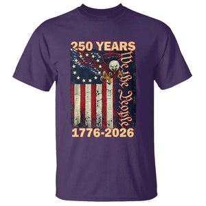 250th Anniversary USA Patriotic T Shirt 250 Years We The People Vintage Bald Eagle TS11 Purple Print Your Wear