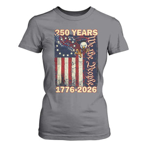 250th Anniversary USA Patriotic T Shirt For Women 250 Years We The People Vintage Bald Eagle TS11 Charcoal Print Your Wear