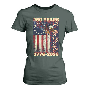250th Anniversary USA Patriotic T Shirt For Women 250 Years We The People Vintage Bald Eagle TS11 Dark Forest Green Print Your Wear