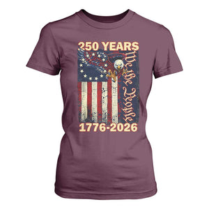 250th Anniversary USA Patriotic T Shirt For Women 250 Years We The People Vintage Bald Eagle TS11 Maroon Print Your Wear