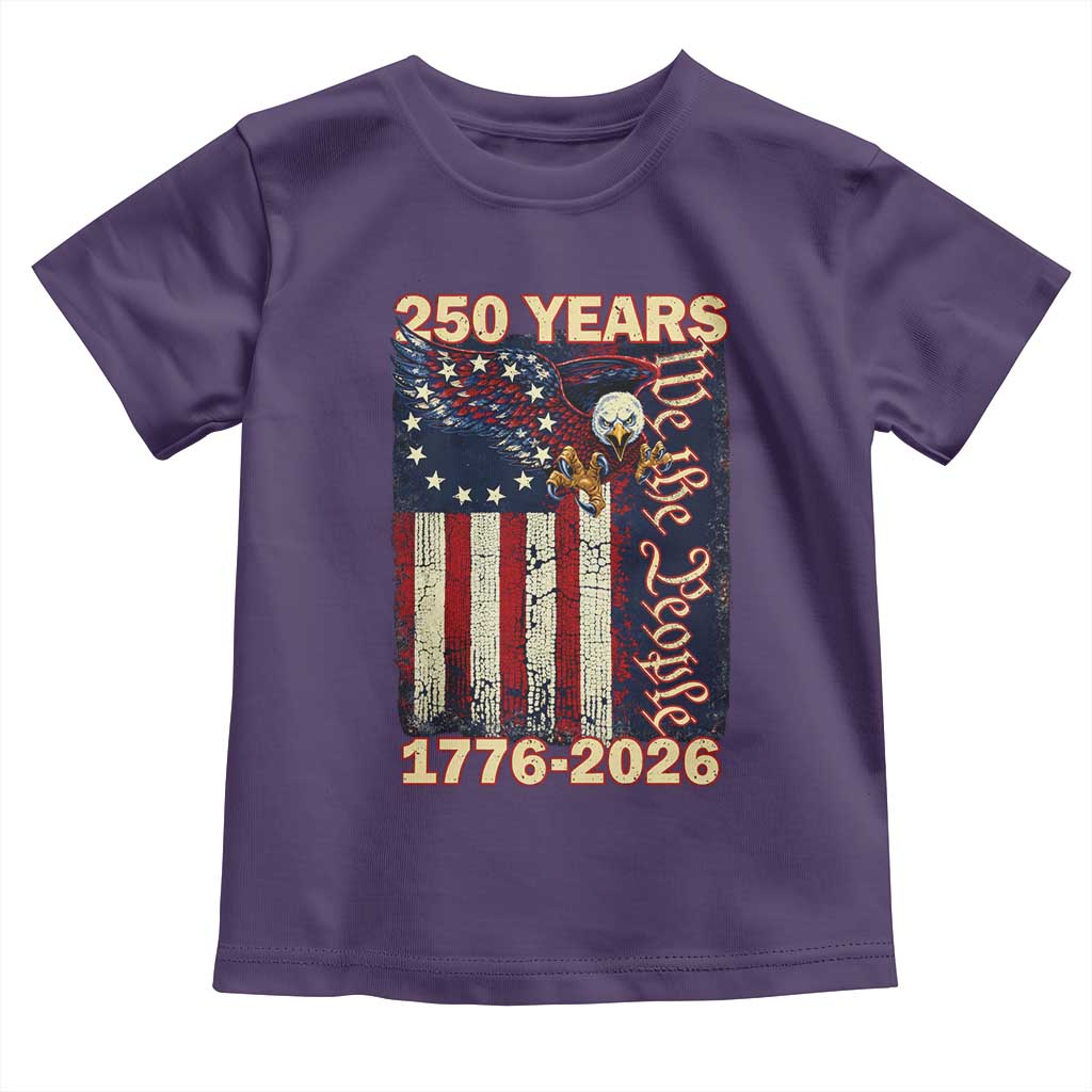 250th Anniversary USA Patriotic Toddler T Shirt 250 Years We The People Vintage Bald Eagle TS11 Purple Print Your Wear