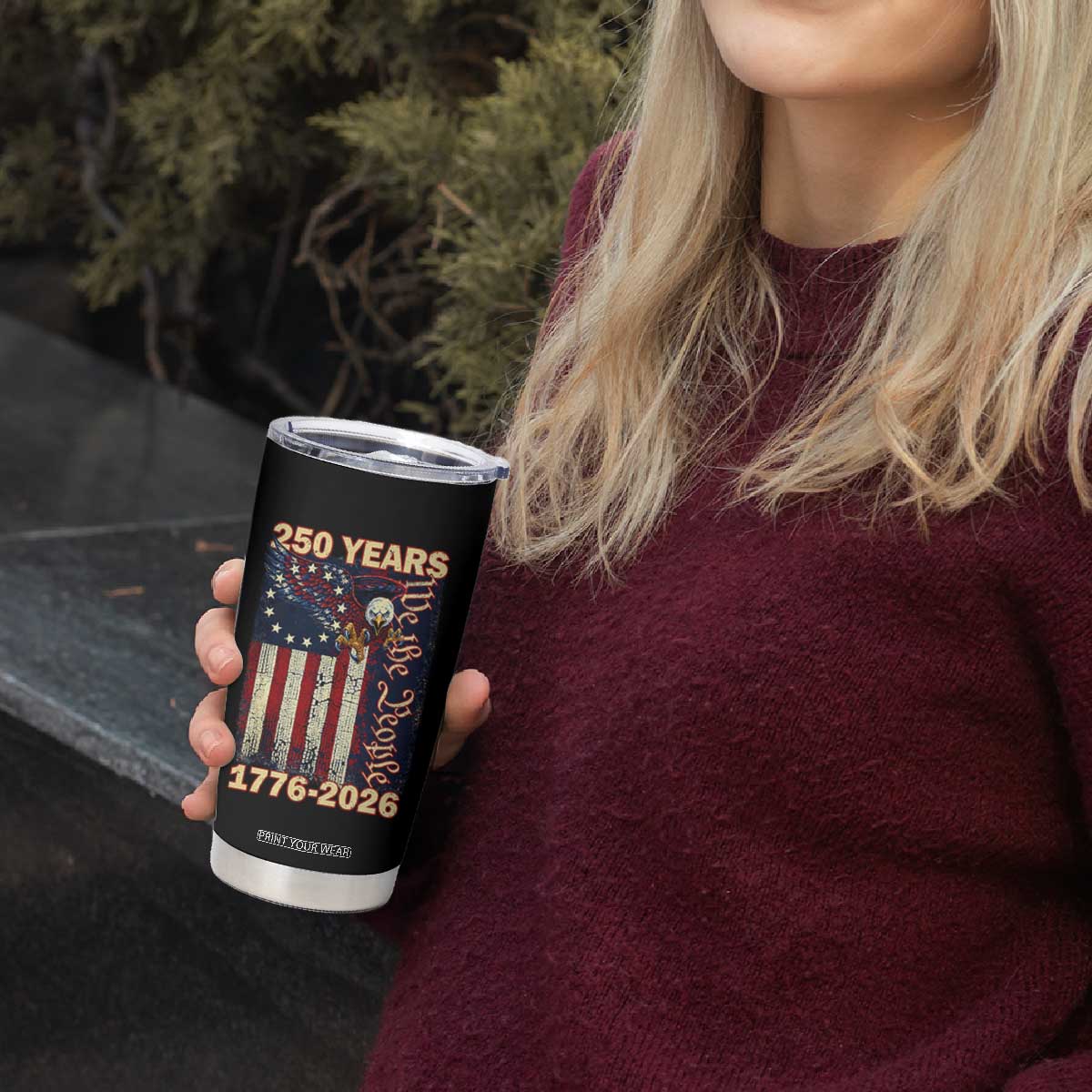 250th Anniversary USA Patriotic Tumbler Cup 250 Years We The People Vintage Bald Eagle TS11 Print Your Wear