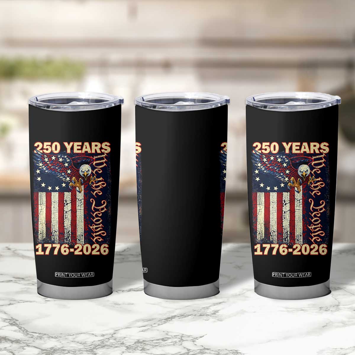 250th Anniversary USA Patriotic Tumbler Cup 250 Years We The People Vintage Bald Eagle TS11 Print Your Wear