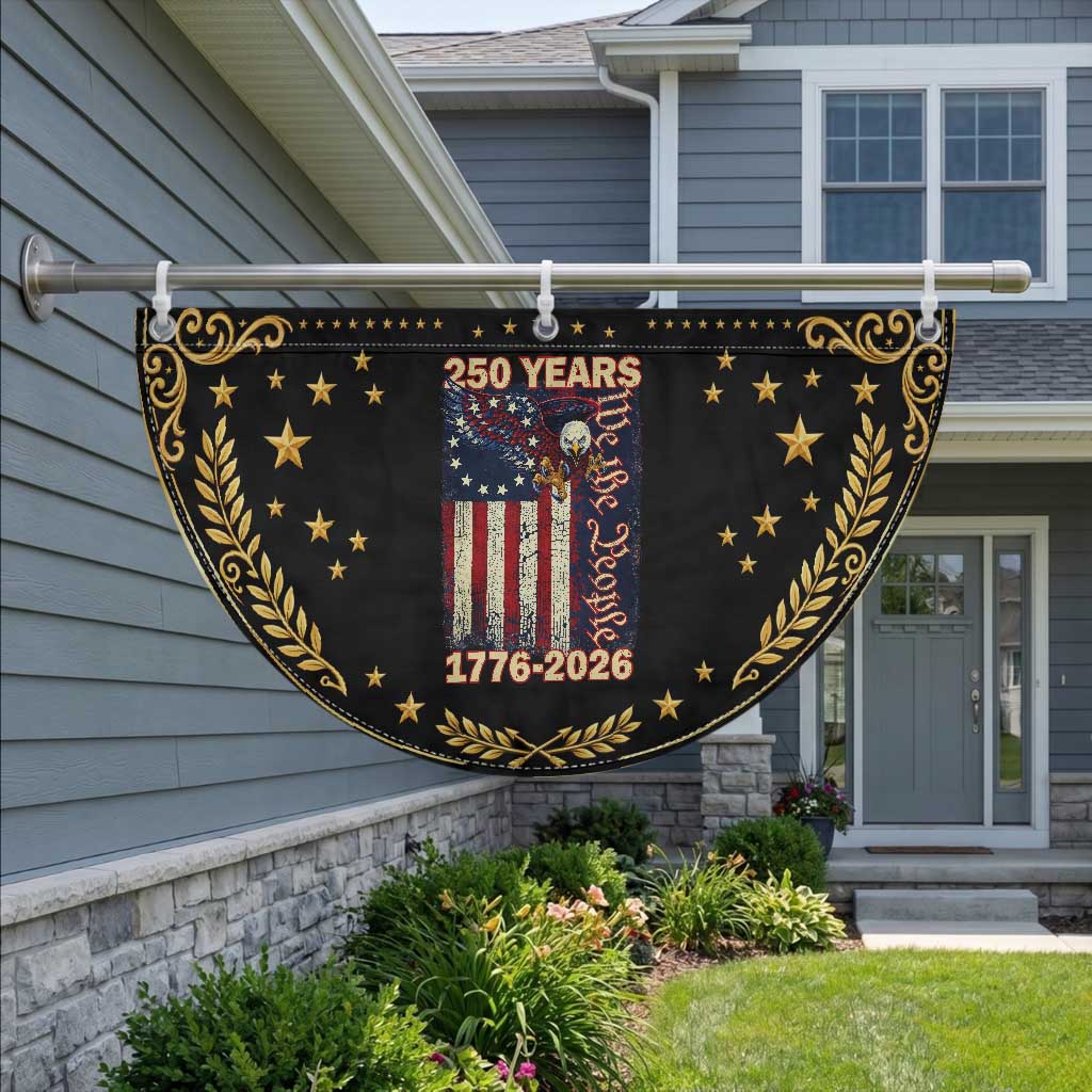 250th Anniversary USA Patriotic Fan Flag 250 Years We The People Vintage Bald Eagle