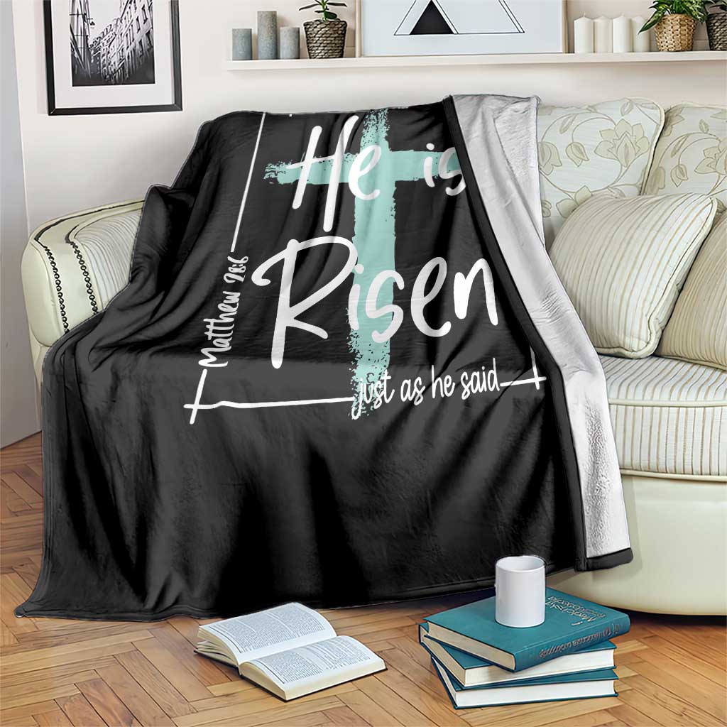 Easter He Is Risen Throw Blanket He Is Not Here Christian Cross TS11 Print Your Wear