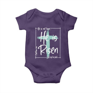 Easter He Is Risen Baby Onesie He Is Not Here Christian Cross TS11 Purple Print Your Wear