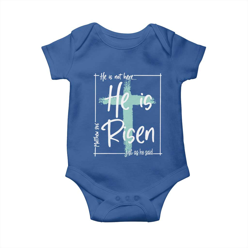 Easter He Is Risen Baby Onesie He Is Not Here Christian Cross TS11 Royal Blue Print Your Wear