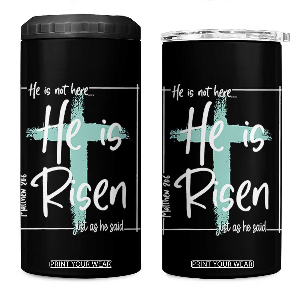 Easter He Is Risen 4 in 1 Can Cooler Tumbler He Is Not Here Christian Cross TS11 One Size: 16 oz Black Print Your Wear