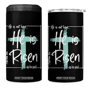 Easter He Is Risen 4 in 1 Can Cooler Tumbler He Is Not Here Christian Cross TS11 One Size: 16 oz Black Print Your Wear