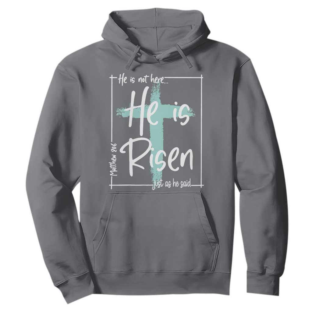 Easter He Is Risen Hoodie He Is Not Here Christian Cross TS11 Charcoal Print Your Wear
