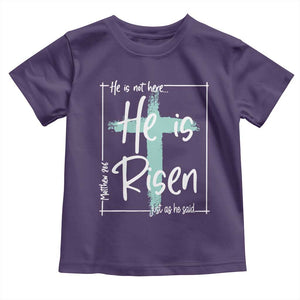 Easter He Is Risen Toddler T Shirt He Is Not Here Christian Cross TS11 Purple Print Your Wear