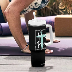 Easter He Is Risen Tumbler With Handle He Is Not Here Christian Cross TS11 Print Your Wear