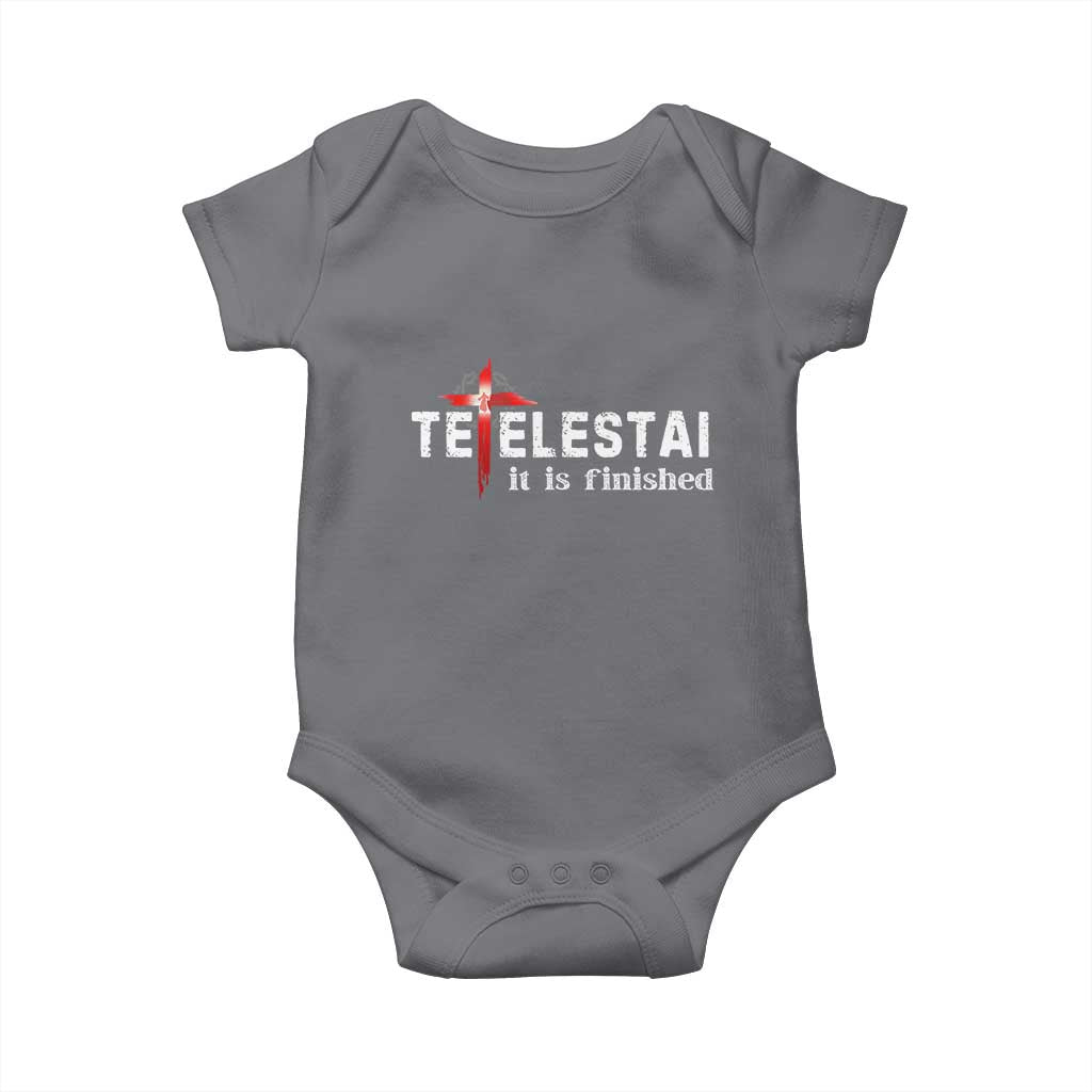Tetelestai It Is Finished Baby Onesie Jesus Last Words Christian Easter TS11 Charcoal Print Your Wear