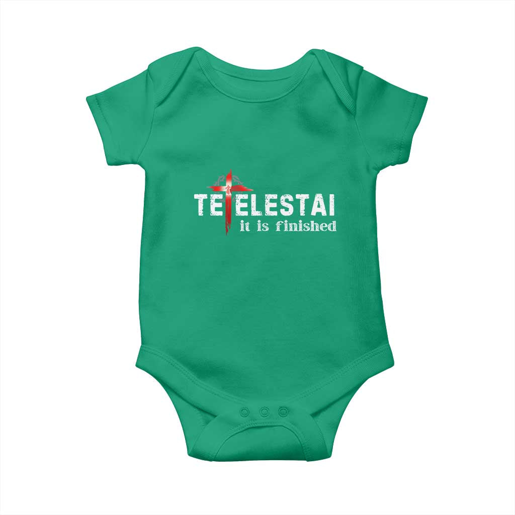 Tetelestai It Is Finished Baby Onesie Jesus Last Words Christian Easter TS11 Irish Green Print Your Wear