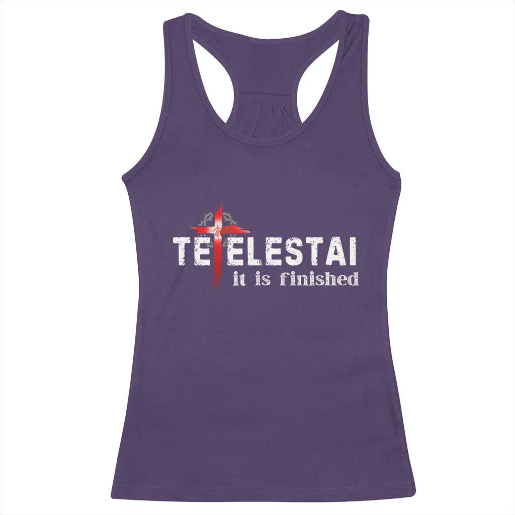 Tetelestai It Is Finished Racerback Tank Top Jesus Last Words Christian Easter TS11 Purple Print Your Wear