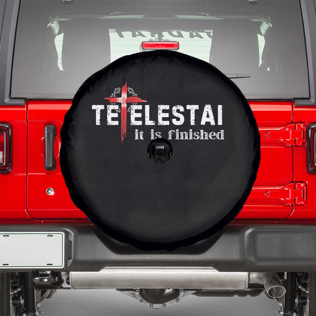 Tetelestai It Is Finished Spare Tire Cover Jesus Last Words Christian Easter TS11 Black Print Your Wear
