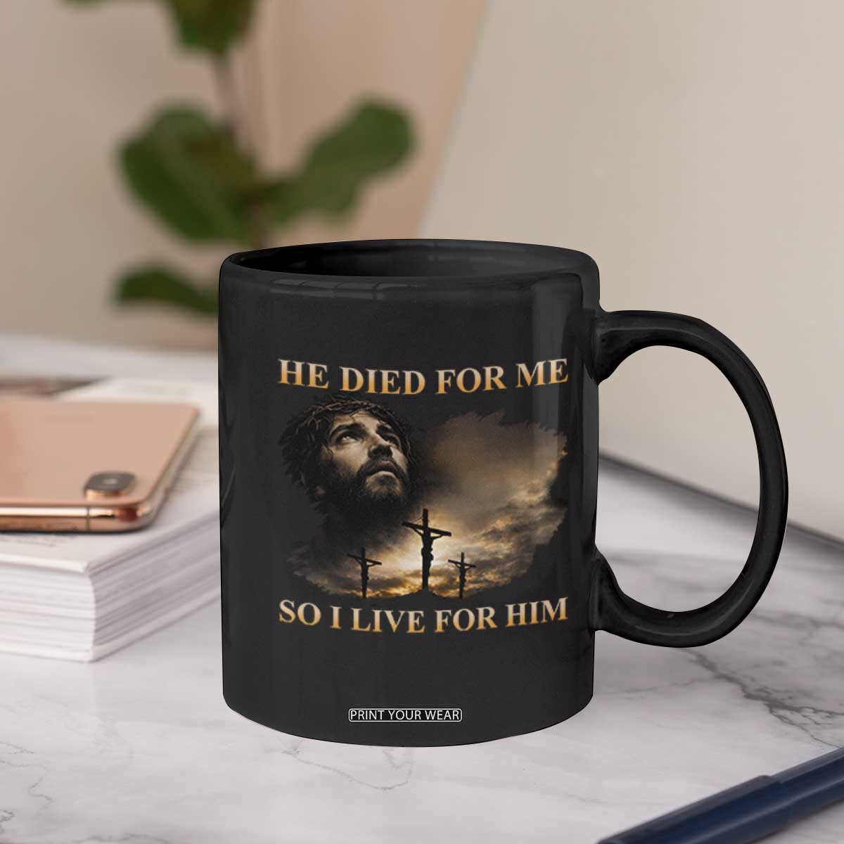 Jesus He Dided For Me So I Live For Him Coffee Mug Christian Religious Bible TS11 Print Your Wear