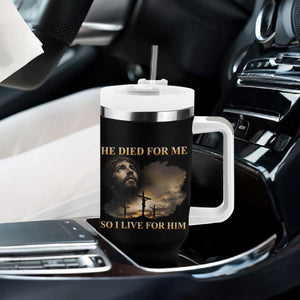 Jesus He Dided For Me So I Live For Him Tumbler With Handle Christian Religious Bible TS11 Print Your Wear