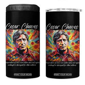 Cesar Chavez 4 in 1 Can Cooler Tumbler Preservation Of Ones Own Culture Does Not Require Contempt TS11 One Size: 16 oz Black Print Your Wear