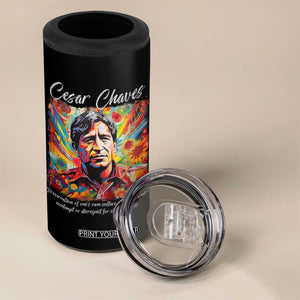 Cesar Chavez 4 in 1 Can Cooler Tumbler Preservation Of Ones Own Culture Does Not Require Contempt TS11 Print Your Wear