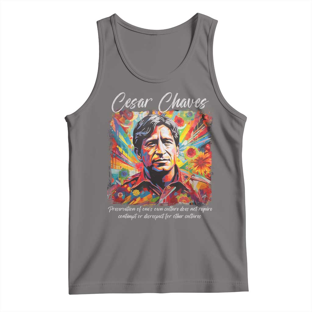 Cesar Chavez Tank Top Preservation Of Ones Own Culture Does Not Require Contempt TS11 Deep Heather Print Your Wear