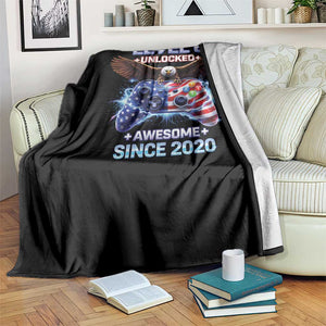 Funny 6th Birthday Throw Blanket Level 6 Unlocked Awesome Since 2020 USA Gamer TS11 Print Your Wear
