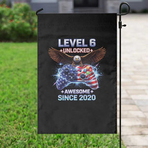 Funny 6th Birthday Garden Flag Level 6 Unlocked Awesome Since 2020 USA Gamer TS11 Print Your Wear