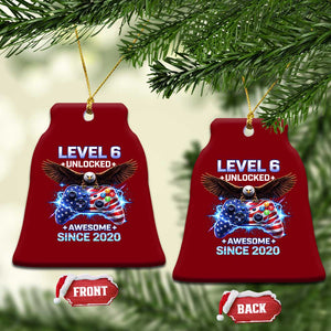 Funny 6th Birthday Ceramic Ornament Level 6 Unlocked Awesome Since 2020 USA Gamer TS11 Print Your Wear
