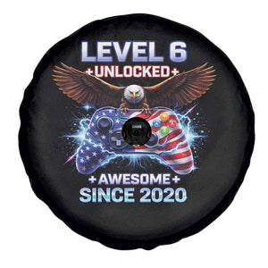 Funny 6th Birthday Spare Tire Cover Level 6 Unlocked Awesome Since 2020 USA Gamer TS11 Print Your Wear