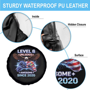 Funny 6th Birthday Spare Tire Cover Level 6 Unlocked Awesome Since 2020 USA Gamer TS11 Print Your Wear