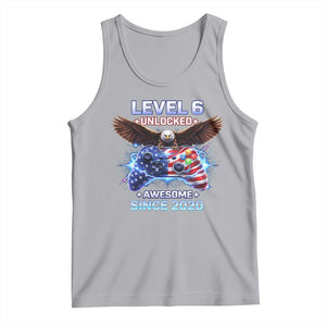 Funny 6th Birthday Tank Top Level 6 Unlocked Awesome Since 2020 USA Gamer TS11 Athletic Heather Print Your Wear