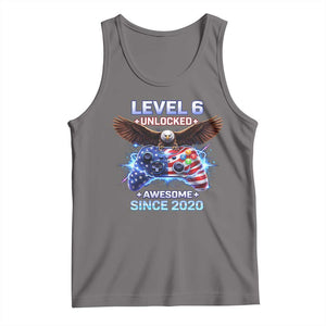 Funny 6th Birthday Tank Top Level 6 Unlocked Awesome Since 2020 USA Gamer TS11 Deep Heather Print Your Wear