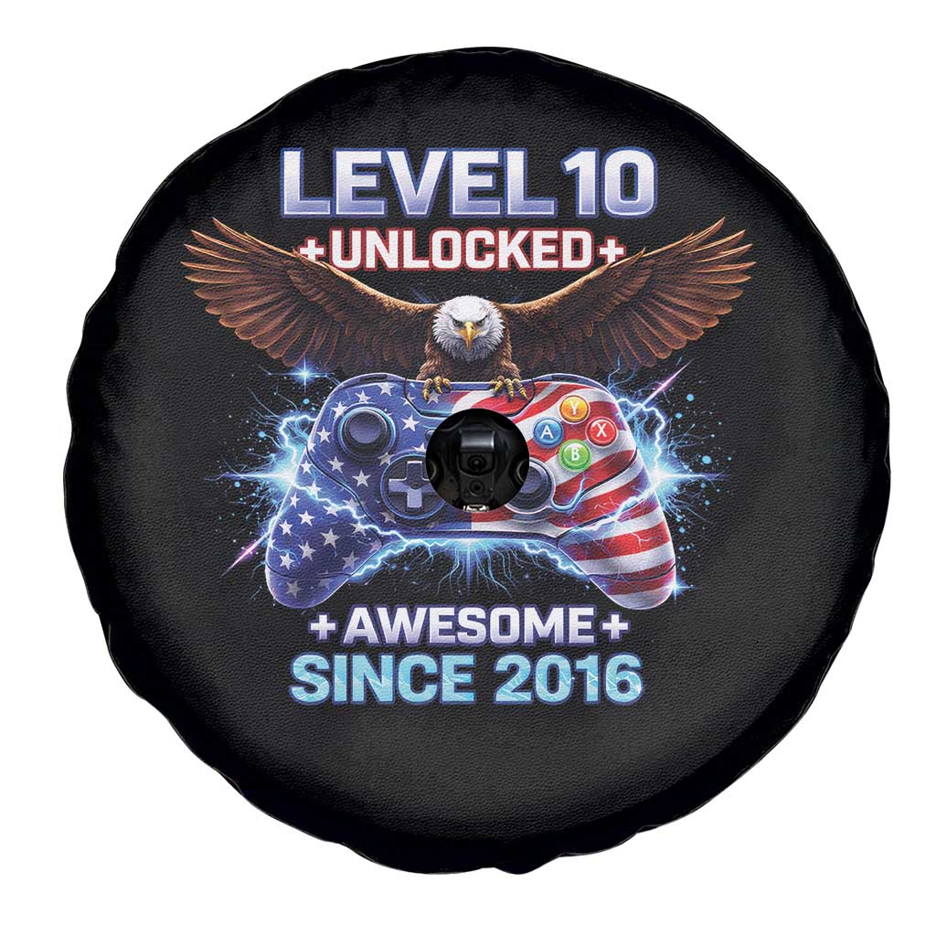 Funny 10th Birthday Spare Tire Cover Level 10 Unlocked Awesome Since 2016 USA Gamer TS11 Print Your Wear