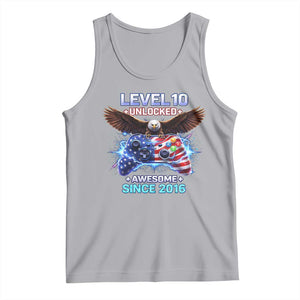 Funny 10th Birthday Tank Top Level 10 Unlocked Awesome Since 2016 USA Gamer TS11 Athletic Heather Print Your Wear