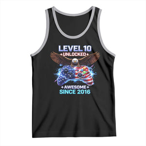 Funny 10th Birthday Tank Top Level 10 Unlocked Awesome Since 2016 USA Gamer TS11 Black Athletic Heather Print Your Wear