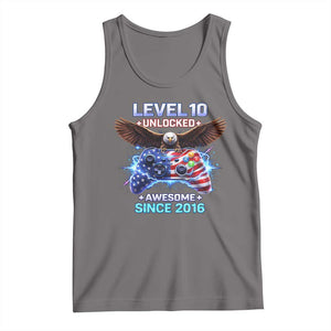 Funny 10th Birthday Tank Top Level 10 Unlocked Awesome Since 2016 USA Gamer TS11 Deep Heather Print Your Wear