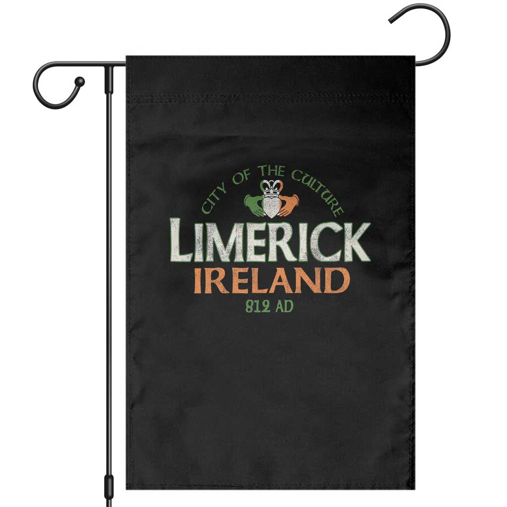 Limerick Ireland Garden Flag City Of The Culture Est 812 AD TS11 Black Print Your Wear
