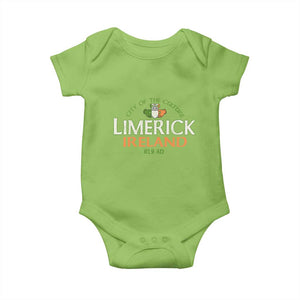 Limerick Ireland Baby Onesie City Of The Culture Est 812 AD TS11 Lime Print Your Wear