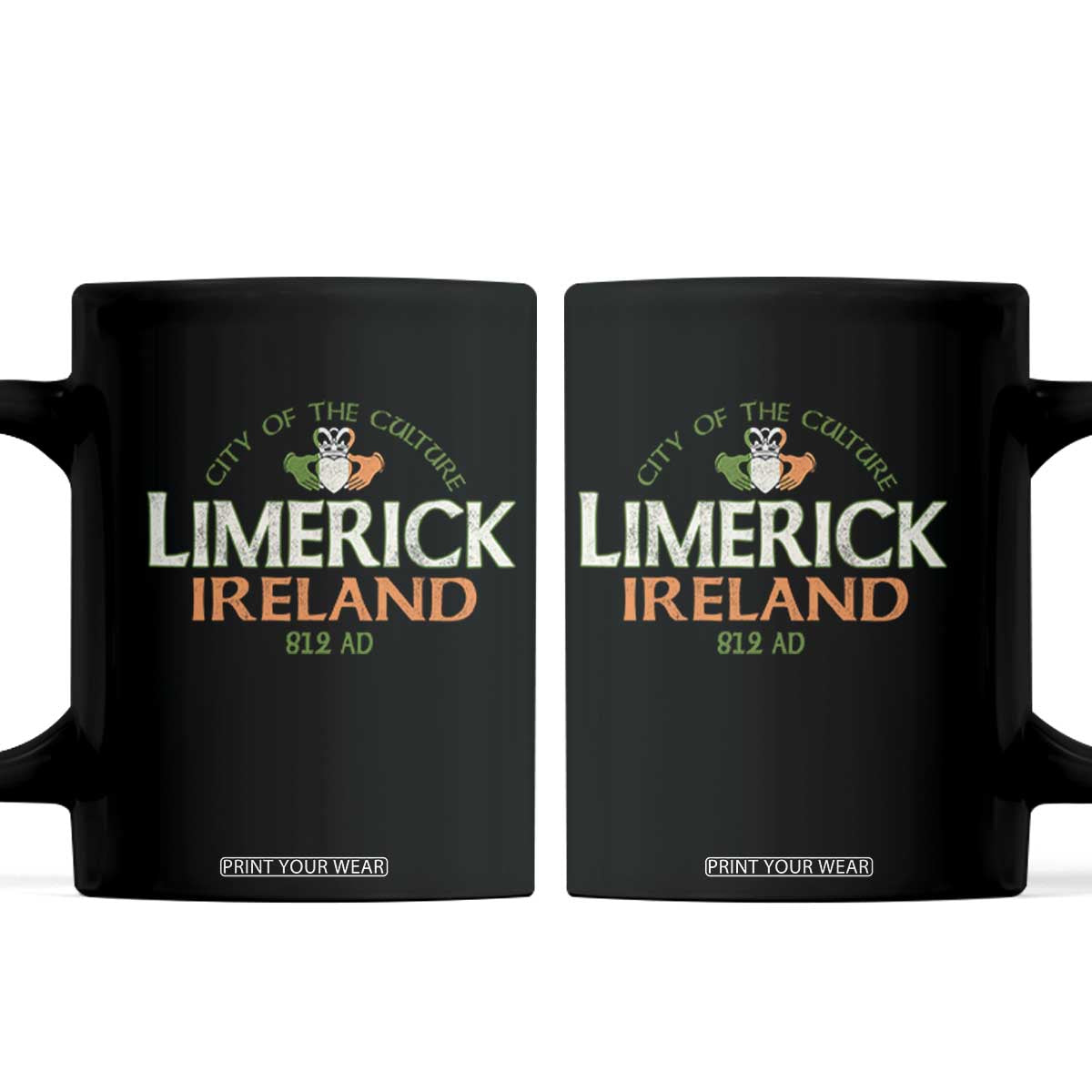 Limerick Ireland Coffee Mug City Of The Culture Est 812 AD TS11 Black Print Your Wear
