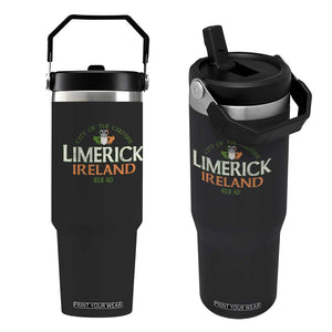 Limerick Ireland Flip Straw Tumbler City Of The Culture Est 812 AD TS11 One Size: 30 oz Black Print Your Wear