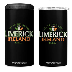 Limerick Ireland 4 in 1 Can Cooler Tumbler City Of The Culture Est 812 AD TS11 One Size: 16 oz Black Print Your Wear