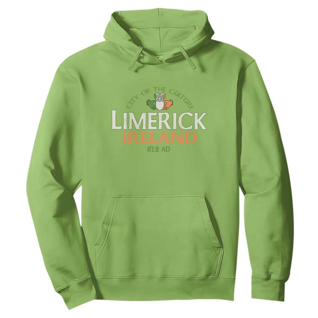Limerick Ireland Hoodie City Of The Culture Est 812 AD TS11 Lime Print Your Wear