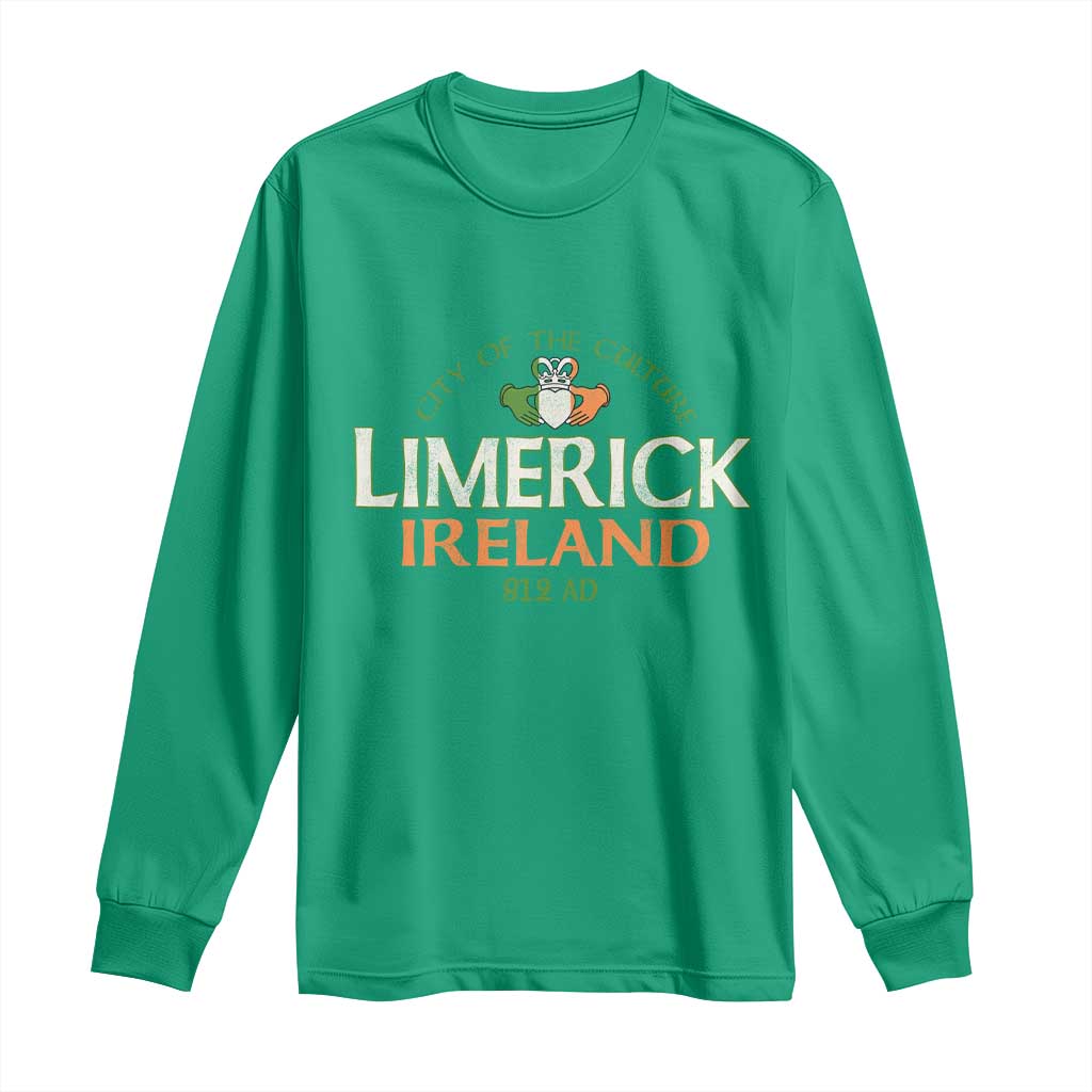 Limerick Ireland Long Sleeve Shirt City Of The Culture Est 812 AD TS11 Irish Green Print Your Wear