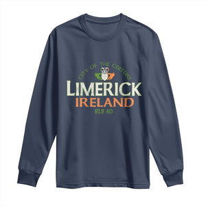 Limerick Ireland Long Sleeve Shirt City Of The Culture Est 812 AD TS11 Navy Print Your Wear