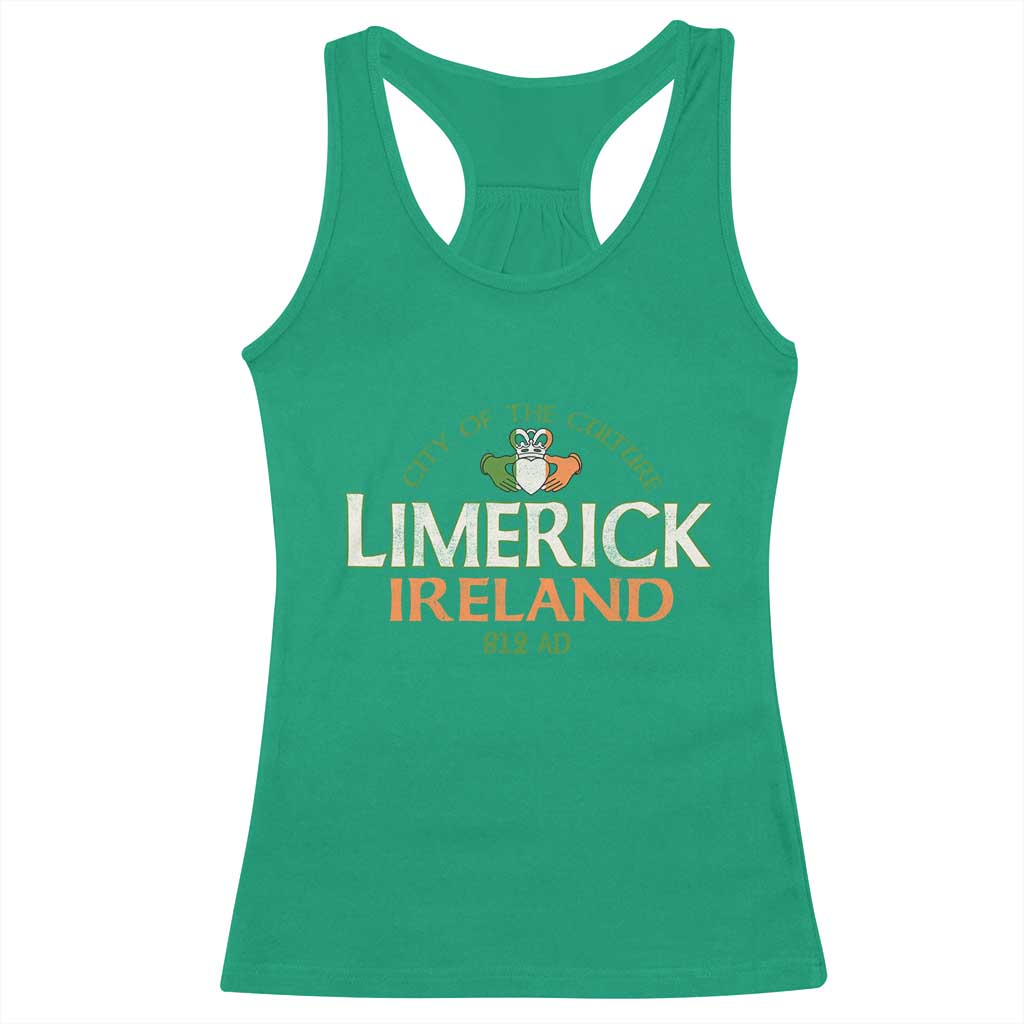 Limerick Ireland Racerback Tank Top City Of The Culture Est 812 AD TS11 Irish Green Print Your Wear