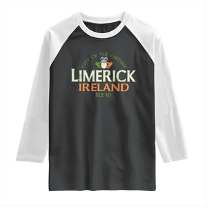 Limerick Ireland Raglan Shirt City Of The Culture Est 812 AD TS11 Black White Print Your Wear