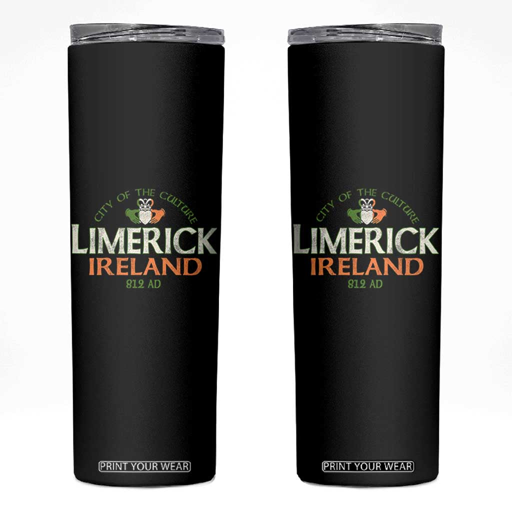 Limerick Ireland Skinny Tumbler City Of The Culture Est 812 AD TS11 Black Print Your Wear
